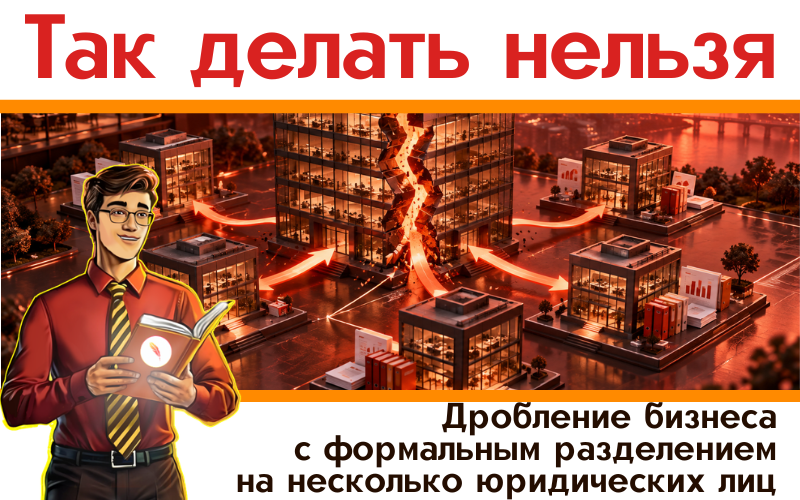 Дробление бизнеса с формальным разделением на несколько юридических лиц